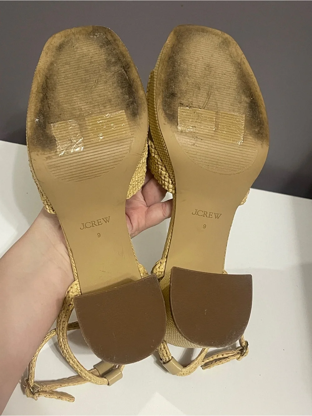 J. Crew Woven Platform Ankle-Strap Open Toe Heels